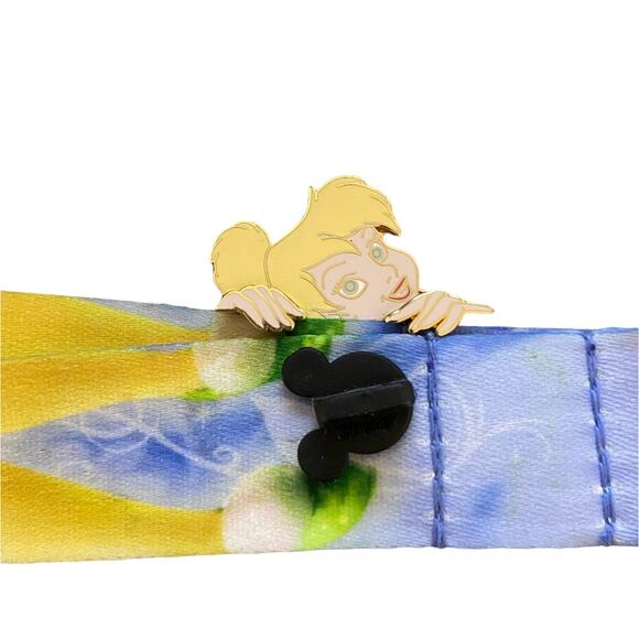 Disney World Parks Peeking Tinker Bell Lanyard Pin and Tinker Bell Lanyard - Picture 8 of 8